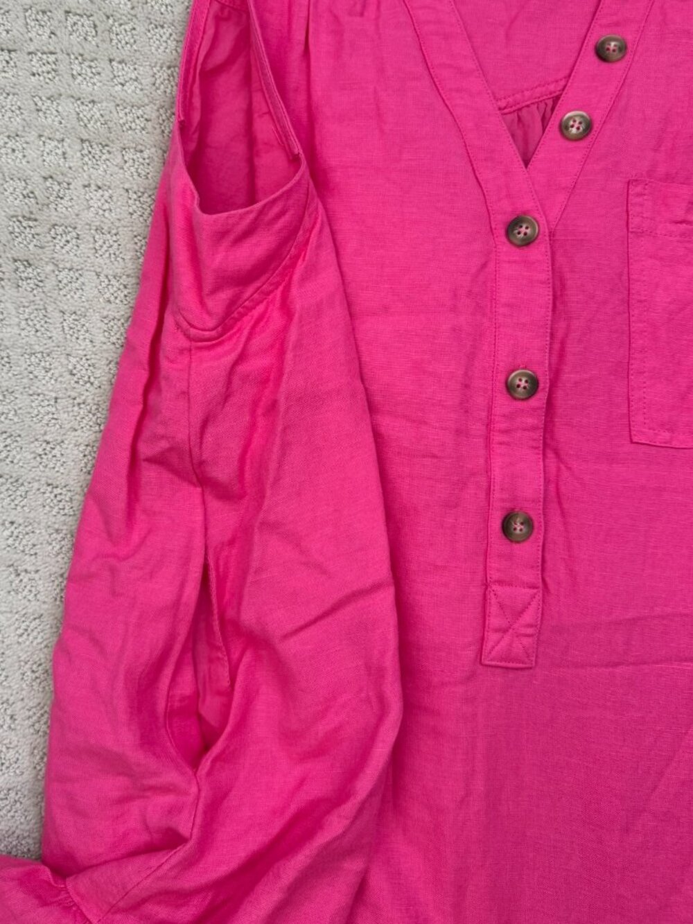 FATE Pink Linen Blend Mini Dress - Picture 4 of 6